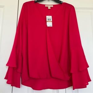 Michael Kors wrap and snap around  blouse
